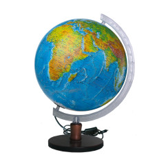 Illuminated physical globe 32 cm on a wooden stand (4820114952653)