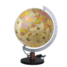 Antique political globe with illumination 32 cm on a wooden stand (4820114954534)