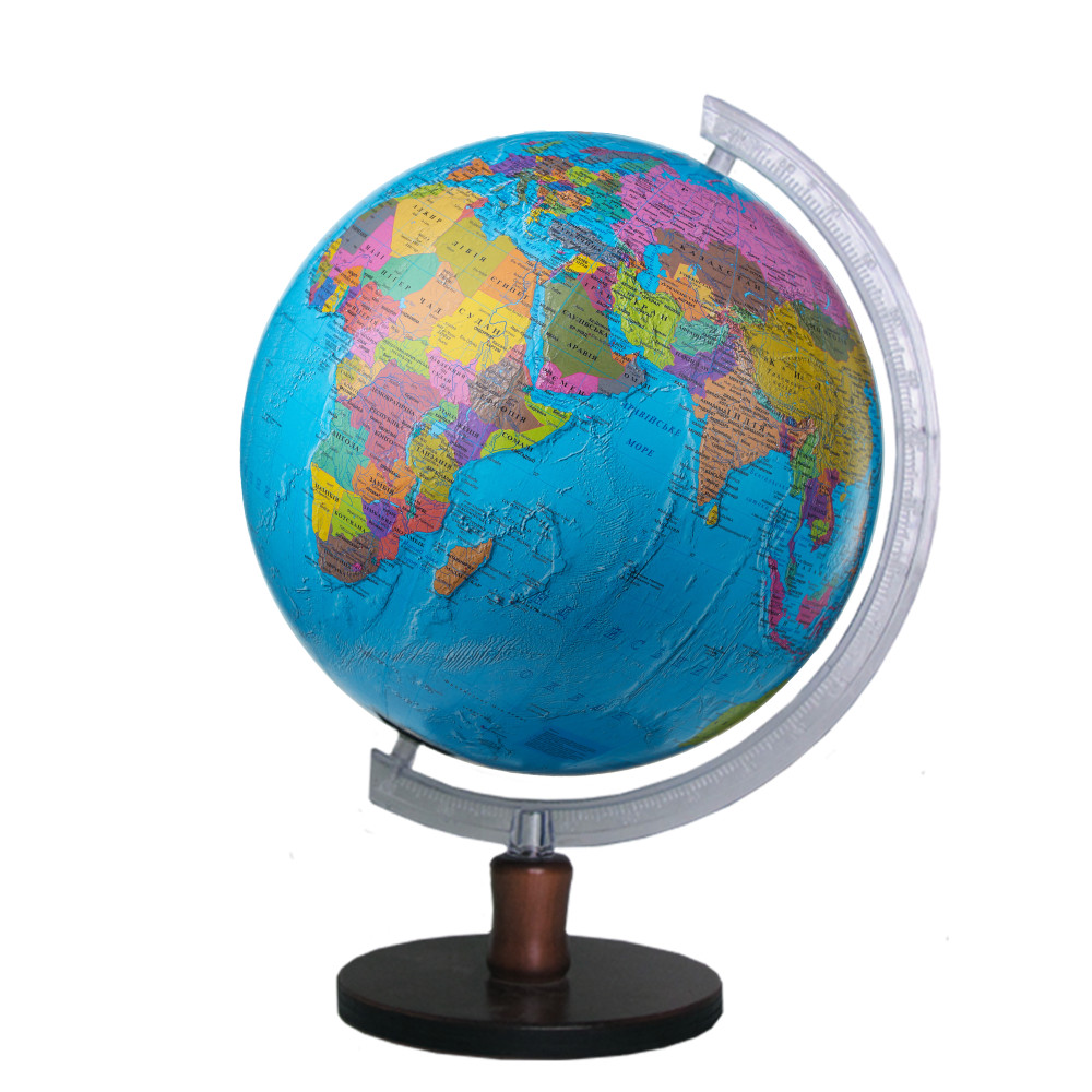 Political globe without illumination 32 cm on a wooden stand (4820114952608)