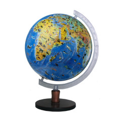 Globe General geographical with animals without illumination 32 cm on a wooden stand (4820114952561) 