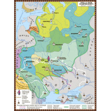Map of Rus in the times of fragmentation 100x70 cm laminated on strips