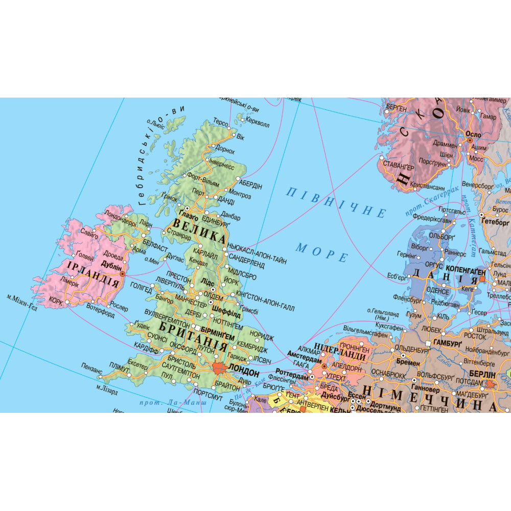 Map of Europe Political 65x45 cm M1:10 000 000 cardboard (4820114951526)