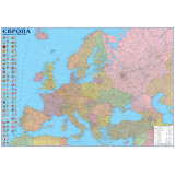 Political map of Europe 160x110 cm M1:3 850 000 laminated on the strips