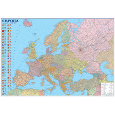 Political map of Europe 110x75 cm M1:5 400 000 laminated