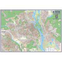 Карта Києва План міста 215x150 см М1:15000 ламінований папір