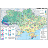 Карта України Клімат 160*110 М1: 850 000 ламінована на планках
