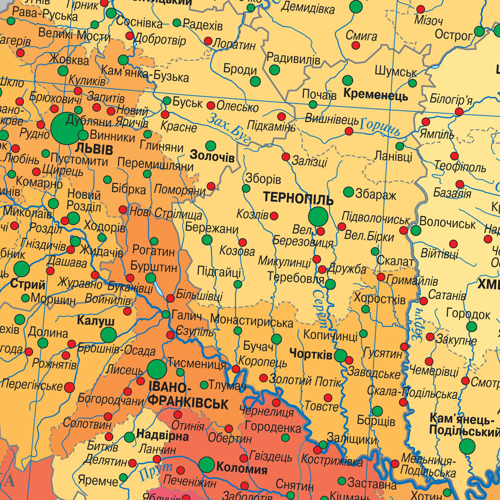 Карта України Населення 160x110 М1: 850 000 банер