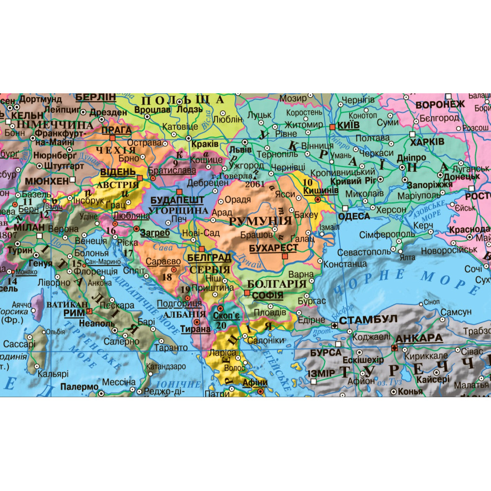 Political map of the world 160x110 cm M 1:22 000 000 cardboard (4820114950635)