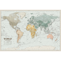 Карта світу політична (World) 88x60 см М1: 34 500 000 глянцевий папір на планках