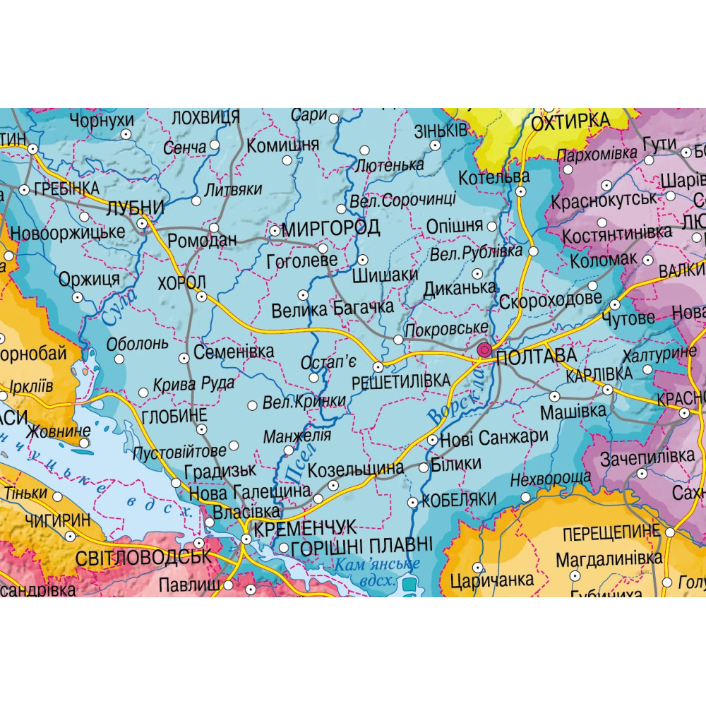 Map of Ukraine Illustrated 65x45 cm M 1: 2 200 000 cardboard (4820114951403)