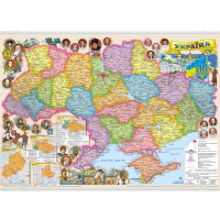 Карта України Ілюстрована 65x45 см М 1: 2 200 000 картонна на планках (4820114951410)