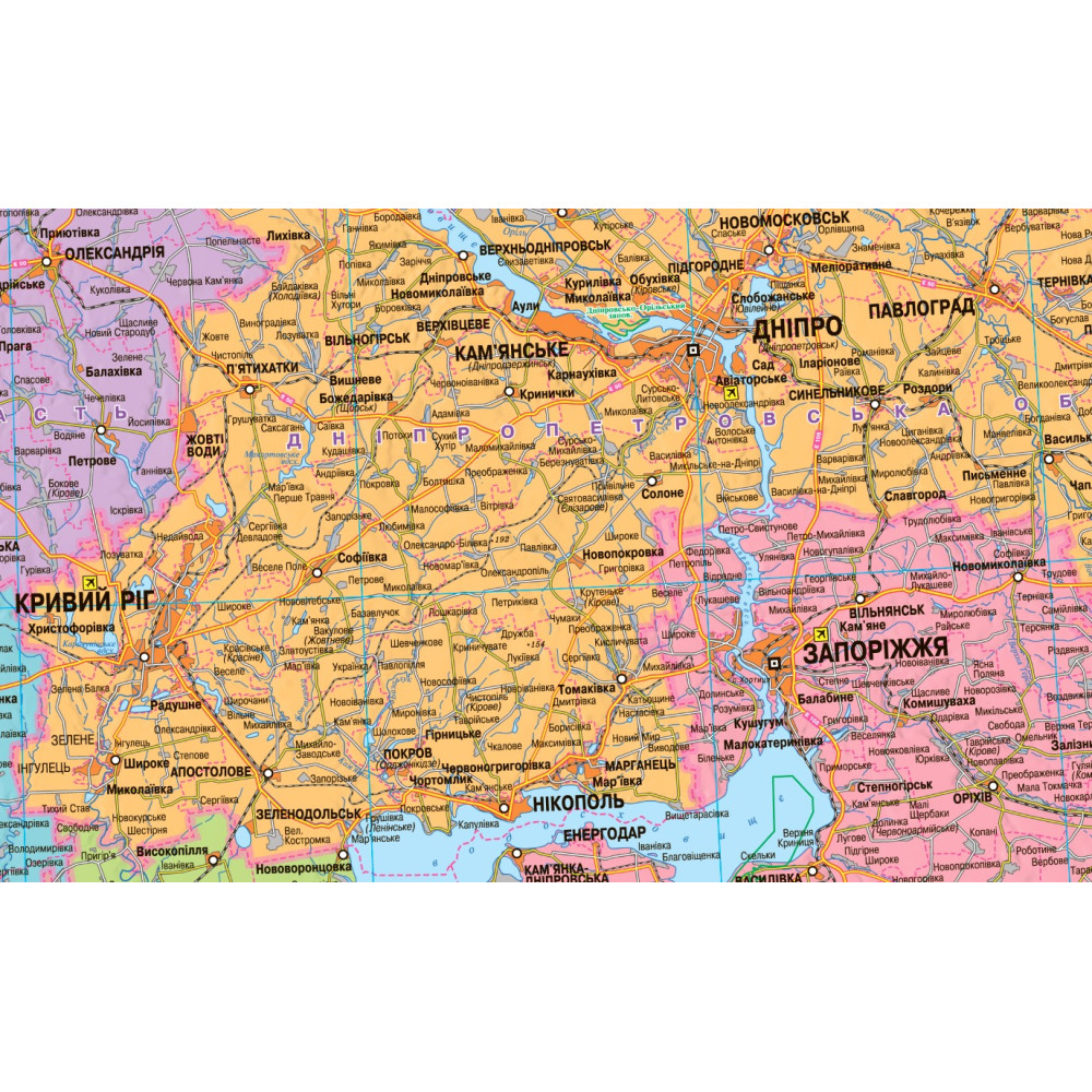 Map of Ukraine Administrative and territorial structure 160x110 cm M 1:850 000 cardboard (4820114950246)