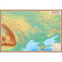 Physical map of Ukraine 100x70 cm M 1: 1 400 000 laminated paper on strips