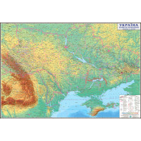 Карта України Фізична з корисними копалинами 99x68 см М1: 1 400 000 ламінований папір на планках (4820114953285)	