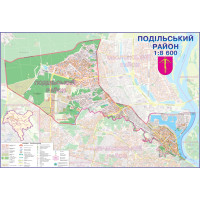 Стінна карта Подільський район м. Києва 160х110 см ламінована